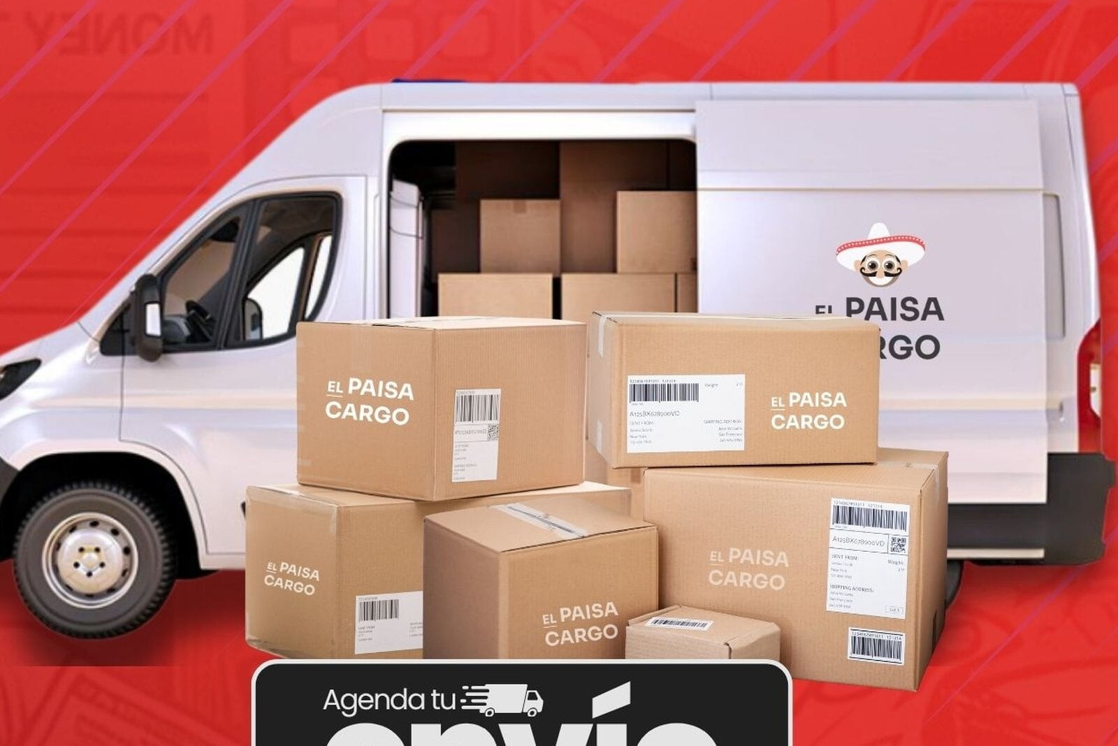 El Paisa Cargo van loaded with boxes ready to ship from Chattanooga, TN