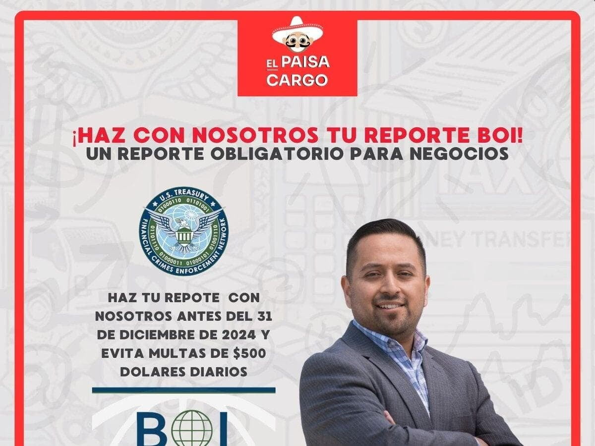 Business registration and BOI report at El Paisa Cargo, Chattanooga TN